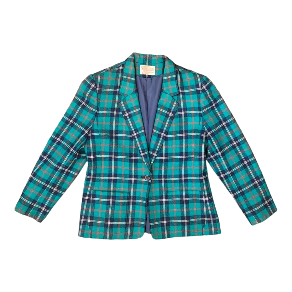 VGC 100% Virgin Wool Petite Ladies Pendleton Plaid Blazer | Sz. 10P